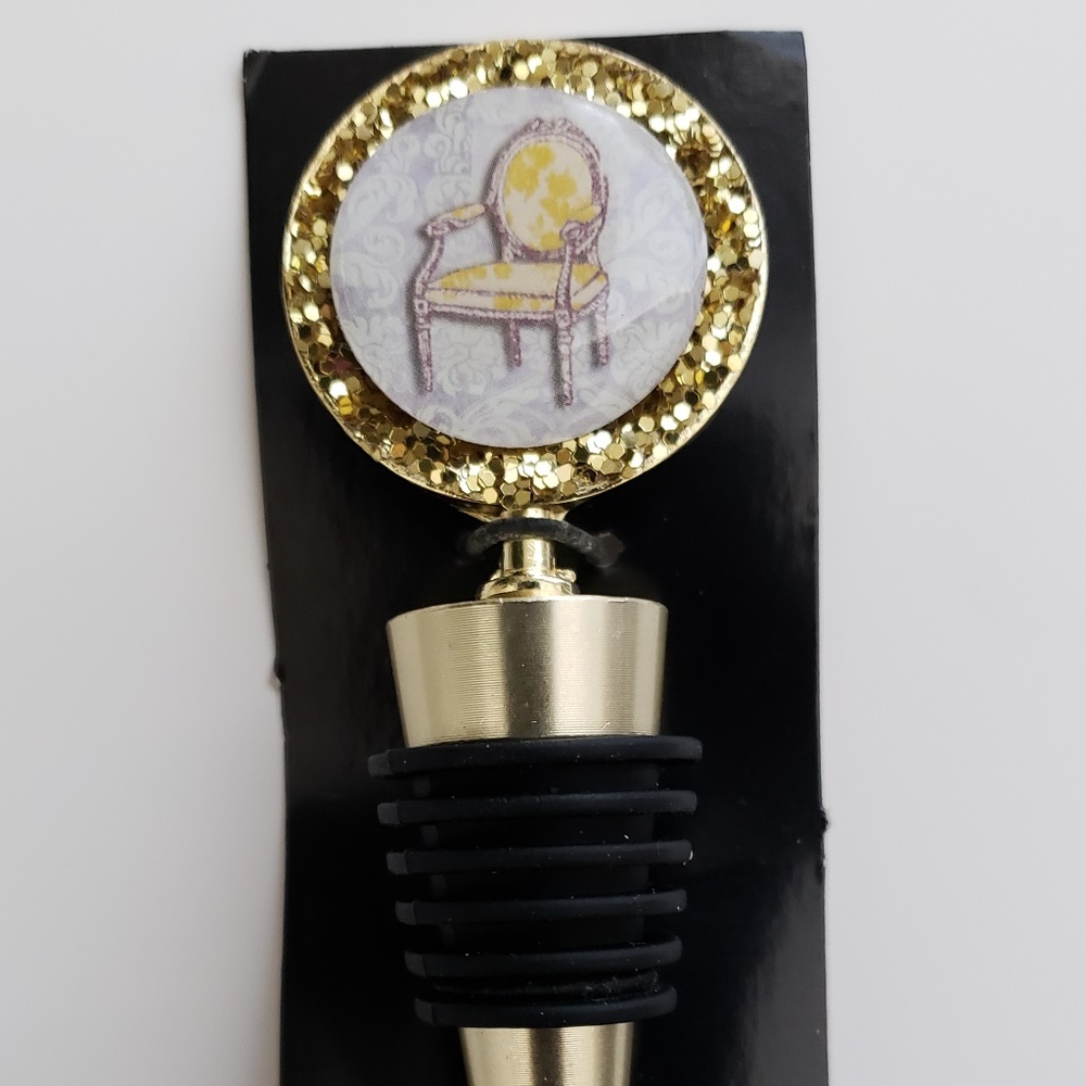 GLITTER VICTORIA CHAIR WINE STOPPER
